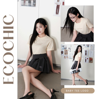 Áo Phông Baby Tee ECOCHIC B120 Chữ Dập Nổi Chất Liệu Thun Mỹ Vừa Vặn Local Brand Chính Hãng
