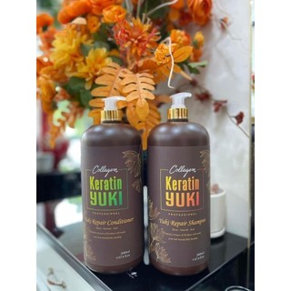 [ loại 1 ] Cặp Dầu Gội Xả Collagen Keratin YUKI 2000ML | Giảm Rụng Tóc, Kích Mọc Tóc, Phục Hồi Tóc Hư Tổn