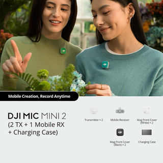 DJI Mic Mini 2 (2 TX + 1 Mobile RX + Charging Case) - Micro Không Dây 2 Kênh Chính Hãng | Gắn Điện Thoại | Kèm Hộp Sạc