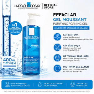 Sữa Rửa Mặt Effaclar La Roche Posay 400ml Hỗ Trợ Làm Sạch Da Dầu Mụn