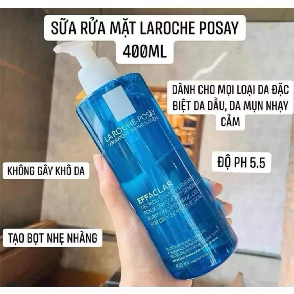 Sữa Rửa Mặt Effaclar La Roche Posay 400ml Hỗ Trợ Làm Sạch Da Dầu Mụn