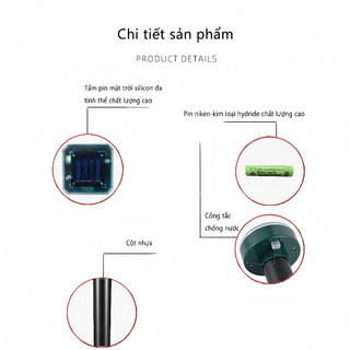 Cọc Siêu Âm Đuổi Chuột Chũi Năng Lượng Mặt Trời -  Thiết Bị Chống Chuột Phá Vườn Chống Nước ABS