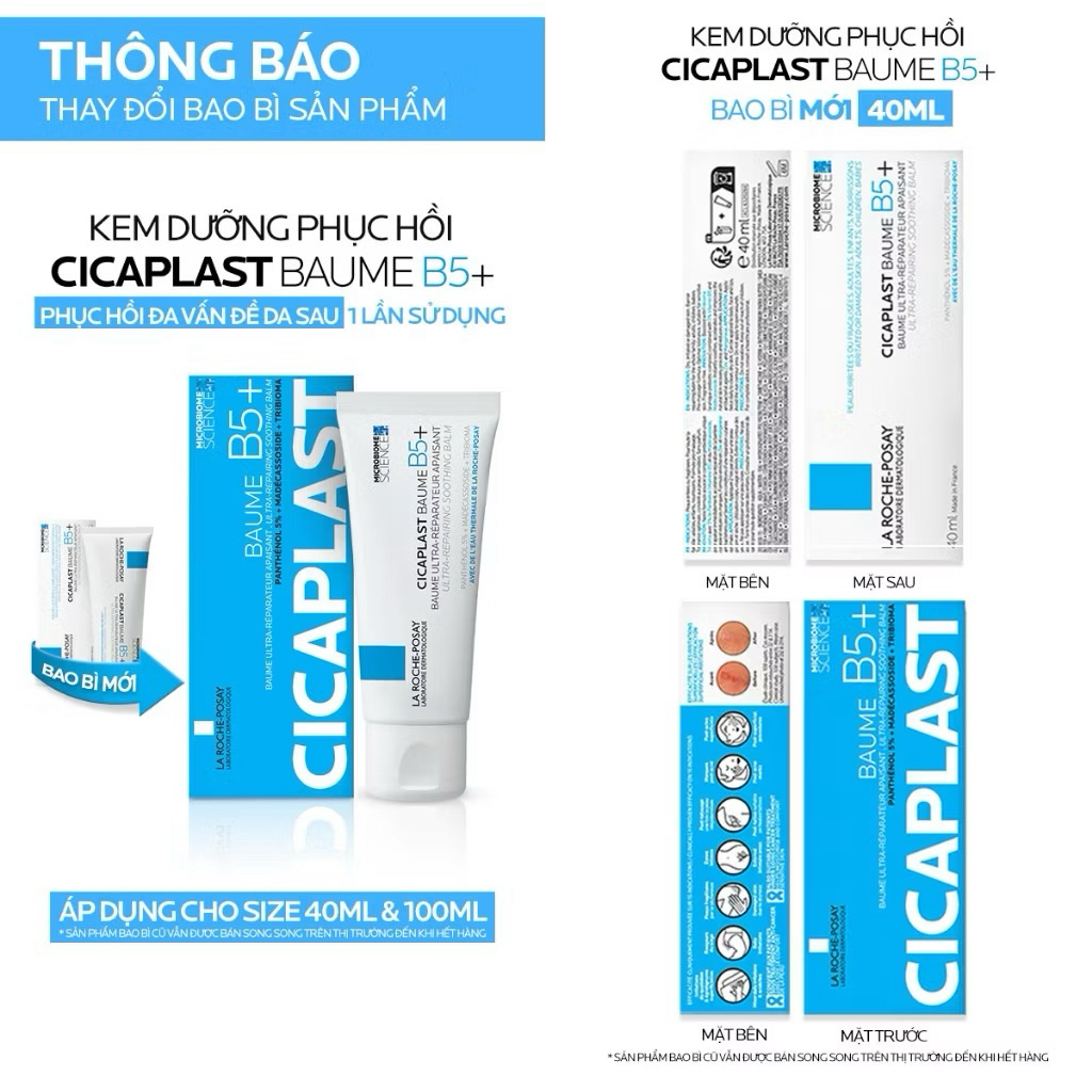 La Roche Posay Cicaplast Baume B5+ Kem Phục Hồi Da Giảm Kích Ứng Chính Hãng