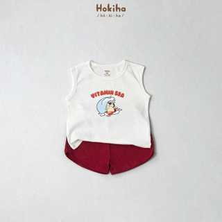 Bộ Ba Lỗ Tank Top In Hình Đáng Yêu Cho Bé Trai Bé Gái Hokiha Vải Cotton Mềm Mại, Co Giãn Thoải Mái Size Từ 8-17kg B98