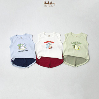 Bộ Ba Lỗ Tank Top In Hình Đáng Yêu Cho Bé Trai Bé Gái Hokiha Vải Cotton Mềm Mại, Co Giãn Thoải Mái Size Từ 8-17kg B98