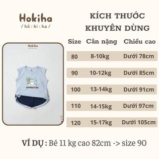 Bộ Ba Lỗ Tank Top In Hình Đáng Yêu Cho Bé Trai Bé Gái Hokiha Vải Cotton Mềm Mại, Co Giãn Thoải Mái Size Từ 8-17kg B98