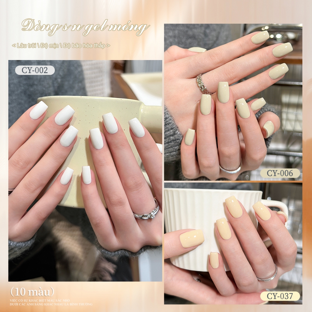 XEIJAYI 40ml - Sơn móng tay dạng gel màu trắng tinh khiết và hồng nhạt, bền màu và phù hợp cho các tiệm làm móng.