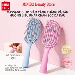 Lược xương MINISO chống rối | Massage da đầu, chống tĩnh điện, tạo phồng tóc, kèm chổi vệ sinh