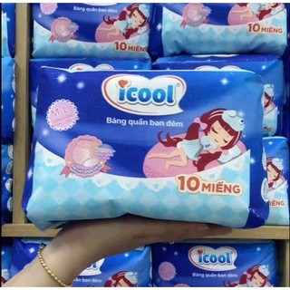 Băng vệ sinh Dạng Quần ICOOL 10 miếng/gói Size M/L dành cho vòng hông từ 80-105cm, 360 độ chống tràn