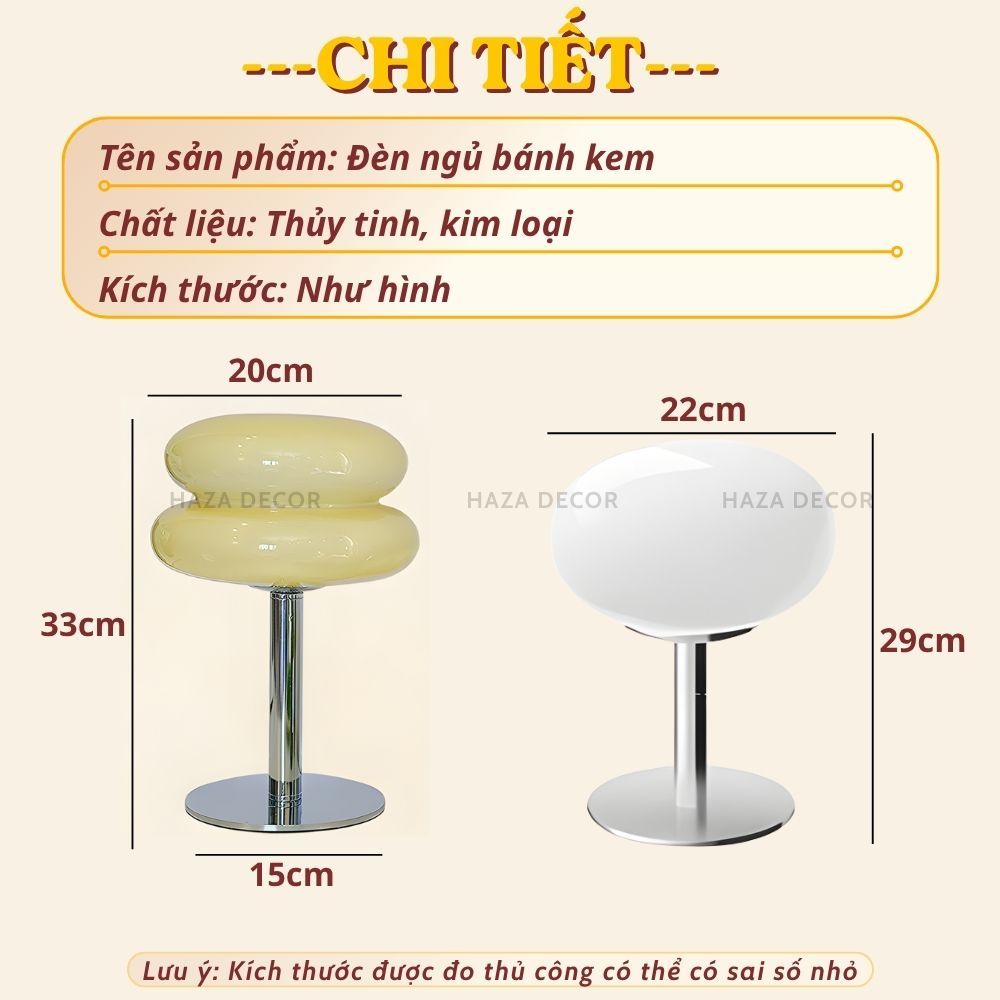 Đèn Ngủ Bánh Kem thủy tinh, Đèn Bàn Trang Trí Decor Phòng Ngủ Dễ Thương 8031 | BigBuy360 - bigbuy360.vn