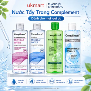 Nước Tẩy Trang Compliment 400ml Dành Cho Mọi Làn Da, Da Dầu Mụn, Nhạy Cảm, Da Bị Kích Ứng