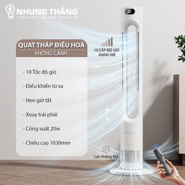 Quạt Điều Hoà AZ-1030 - Quạt Tháp Không Cánh - Quạt Cây Đứng Siêu Mát,Tiện Lợi - Công Suất 20w - Bảo Hành 1 Năm - AZ-103