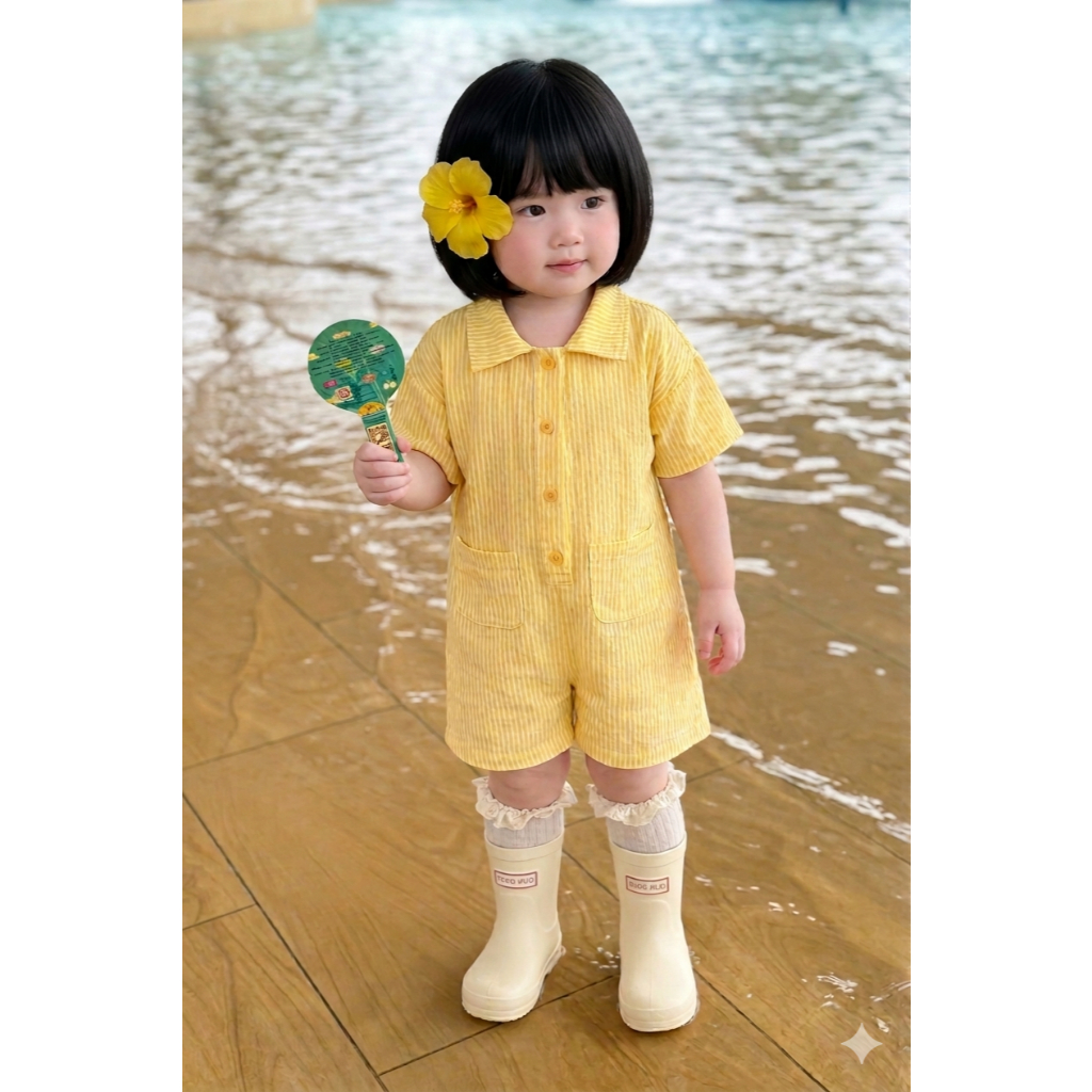 Sẵn Ship - Jumpsuit Liền Thân cover Hàn Quốc cho bé trai bé gái 7-20kg mặc đi học, đi chơi đi biển đều xinh