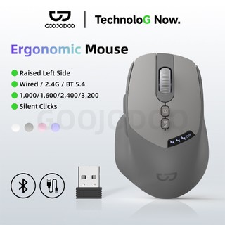 Chuột Không Dây GOOJODOQ 3 Chế Độ Kết Nối, Chuột Êm, Pin 50 Giờ, 4 DPI, 7 Nút, 4 Màu Thời Trang