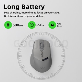 Chuột Không Dây GOOJODOQ 3 Chế Độ Kết Nối, Chuột Êm, Pin 50 Giờ, 4 DPI, 7 Nút, 4 Màu Thời Trang