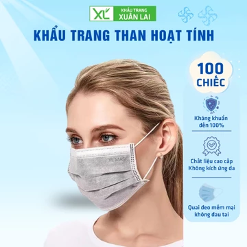 [50/100 Cái] Khẩu Trang than Hoạt Tính Xuân Lai Chống Độc Hại Dùng Trong Môi Trường Nhà Máy Công Nghiệp