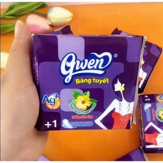 Băng Vệ Sinh Gwen Tím Siêu Thấm 5 Miếng/Gói BVS Ban Ngày 23cm Có Cánh Mặt Lưới Không Mát CóThảo Dược