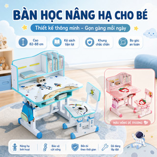 Bàn Học Thông Minh Đa Năng Cho Bé 3-16 Tuổi Bộ Bàn Học Đa Năng Có Giá Sách Chống Lắc GIẢM SỐC 40%