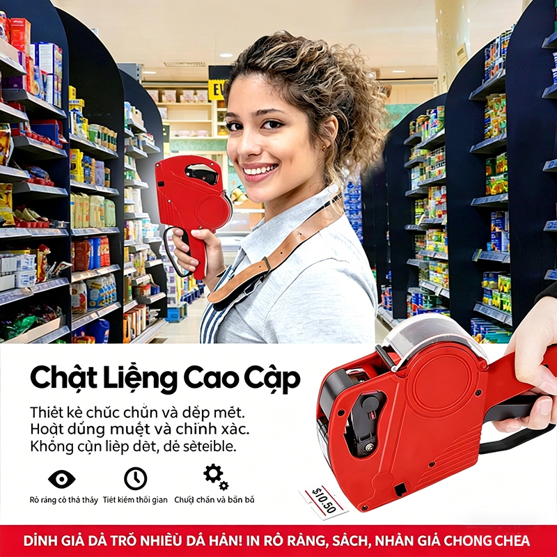 Máy Bắn Giá MX 5500 EOS Cầm Tay Chính Hãng - Tặng Mực + Tem Dán, Súng Bấm Giá Tiện Lợi Cho Shop