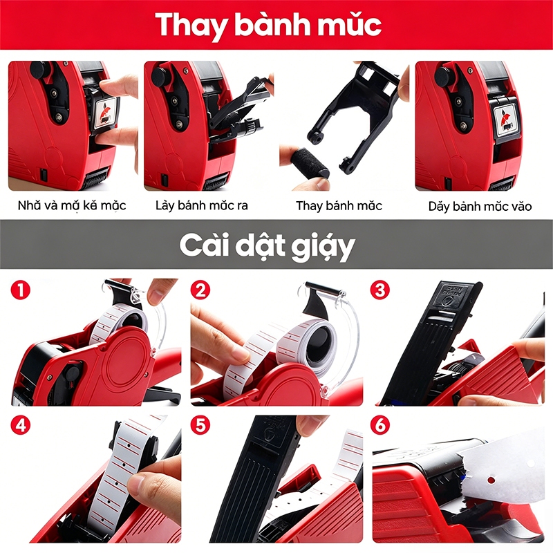 Máy Bắn Giá MX 5500 EOS Cầm Tay Chính Hãng - Tặng Mực + Tem Dán, Súng Bấm Giá Tiện Lợi Cho Shop