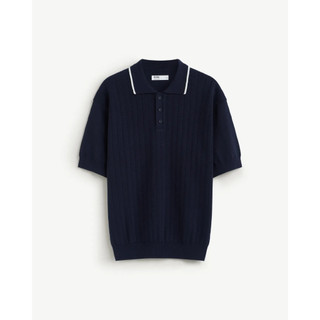 Áo polo dệt kim tay ngắn nam phối cổ. Fitted - ROUTINE 10S26KNI004