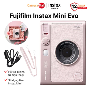 MÁY ẢNH FUJIFILM INSTAX MINI EVO Hồng - Máy Ảnh Lấy Liền Cao Cấp Chính Hãng | Hỗ Trợ in hình từ điện thoại | BH 12 Tháng
