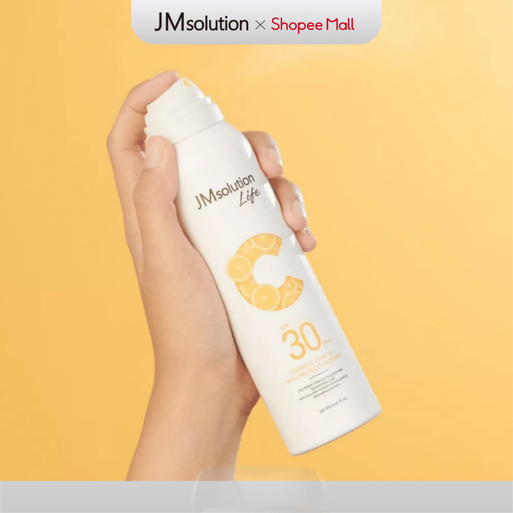 JMsolution Life Combo Vitamin C Xịt Dưỡng Thể Chống Nắng + Xịt Khóa Make Up