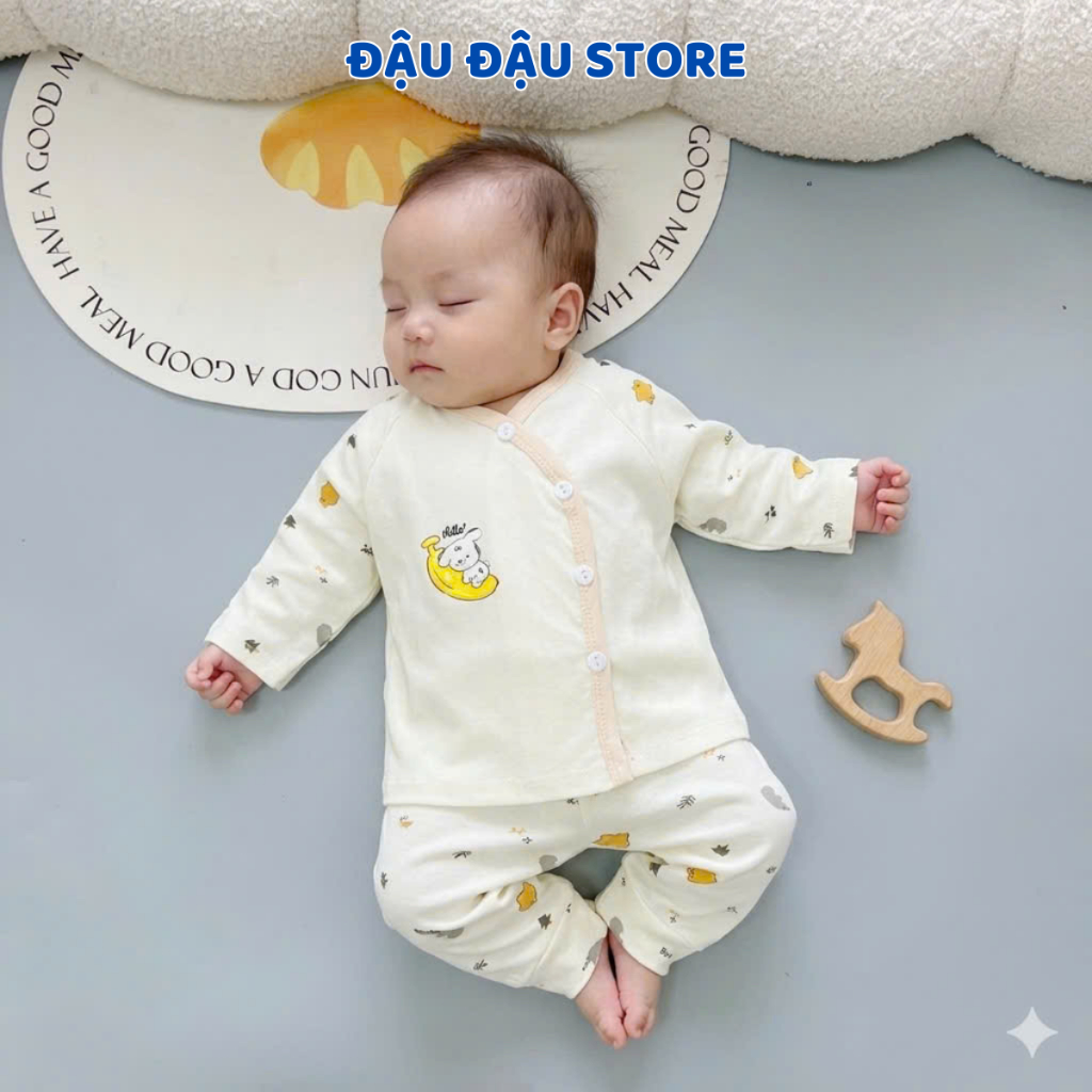 Combo 2/3 Bộ dài tay thun petit DK cho bé sơ sinh in hoạ tiết cho bé 0 9 tháng DK-DL15 Đậu Đậu Store