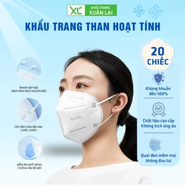 [Hộp 20 Cái] Khẩu Trang N95 Xuân Lai 5 Lớp Siêu Dày Dặn Chống Độc Hại Dùng Trong Nhà Máy