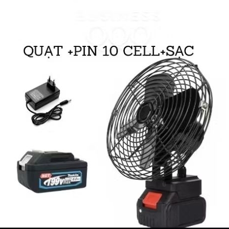 [Quà Tặng] + Quạt Tích Điện Lồng Sắt Pin MAKITA, Sử Dụng 4-10h, Làm Mát Cực Nhanh Dùng Được Cho Mọi Trường Hợp