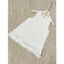 Váy liền bé gái trắng kem sát nách đính nơ & bèo thanh lịch (8–20kg) Tranggie JC06
