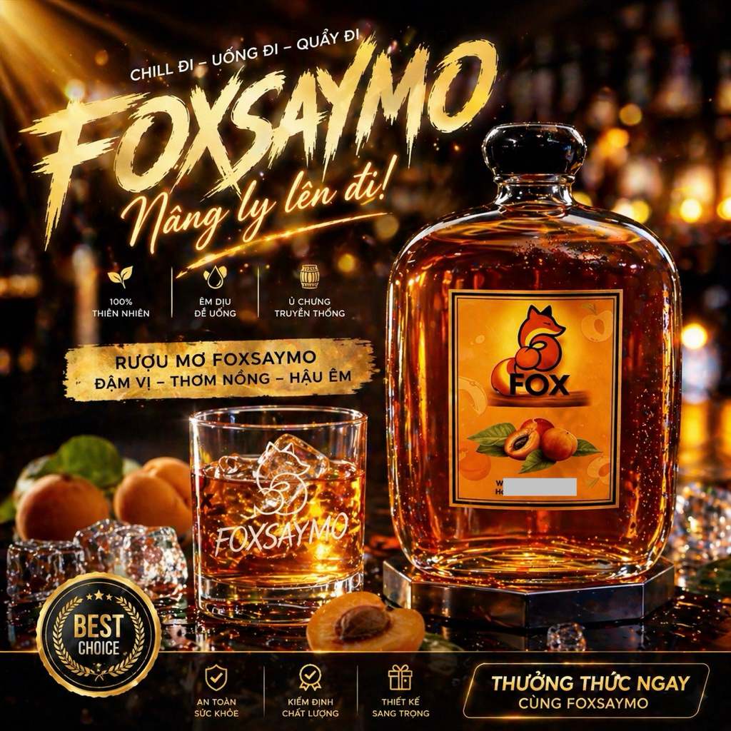 R.ượu Mơ Ngâm Tự Nhiên 500ml – Ngọt Dịu Dễ Uống – Trái Cây Lên Men