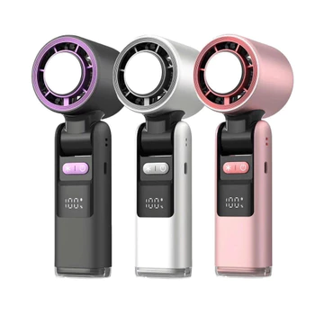 Quạt cầm tay mini K801 pin sạc quạt sò lạnh có đèn led hiển thị quạt cực mát