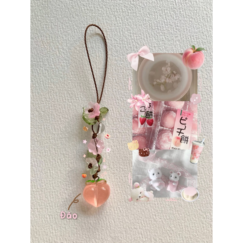 Móc khoá trái cây keychain vườn trái cây, móc khoá balo điện thoại