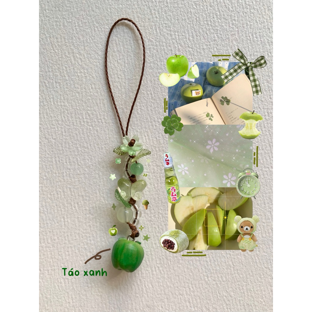 Móc khoá trái cây keychain vườn trái cây, móc khoá balo điện thoại