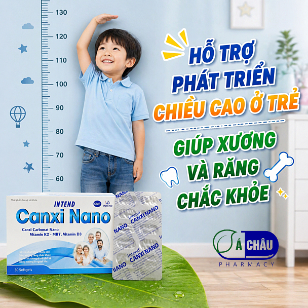 (Chỉ 1 Viên Mỗi Ngày) Canxi Nano - Giúp Bé Phát Triển Chiều Cao, Tốt Cho Mẹ Bầu, Người Loãng Xương, Người Bị Chuột Rút