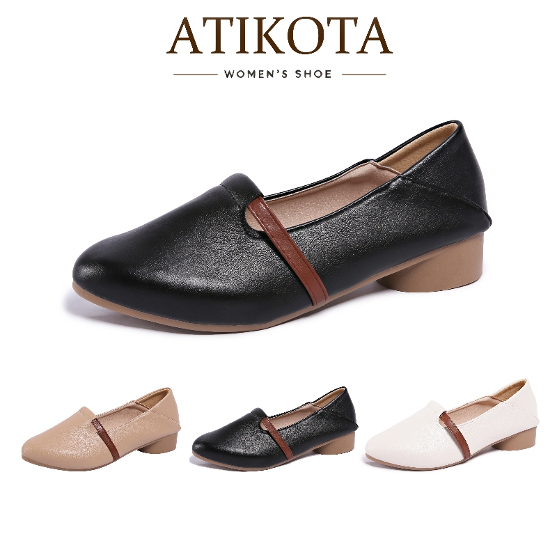 Atikota Giày bệt nữ kiểu dáng thời trang mũi nhọn miệng nông nhẹ và đa năng