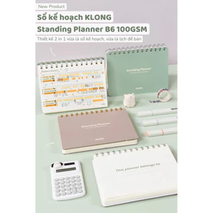 KLONG - Sổ Kế Hoạch Lò Xo Kép Standing Planner B6 160 Trang 100/76; MS: 945 ♥
