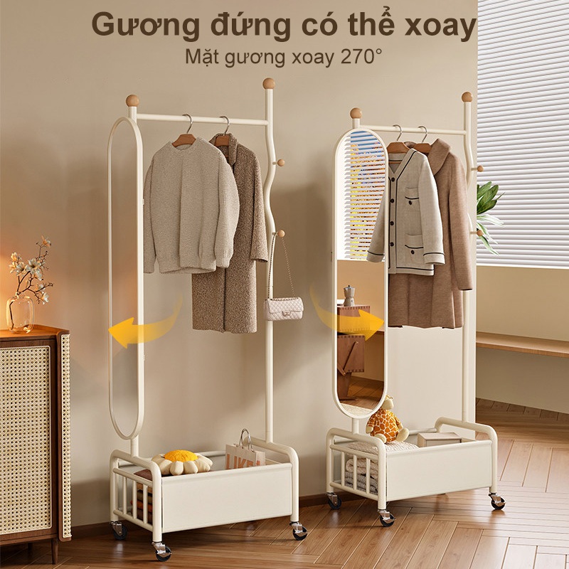 𝐎𝐥𝐢𝐟𝐞 Giá Treo Quần Áo Có Gương Cây Treo Quần Áo Trong Phòng Dung Lượng Lớn Và Thiết Kế Trang Nhã Giá Treo Đồ Đa Năng