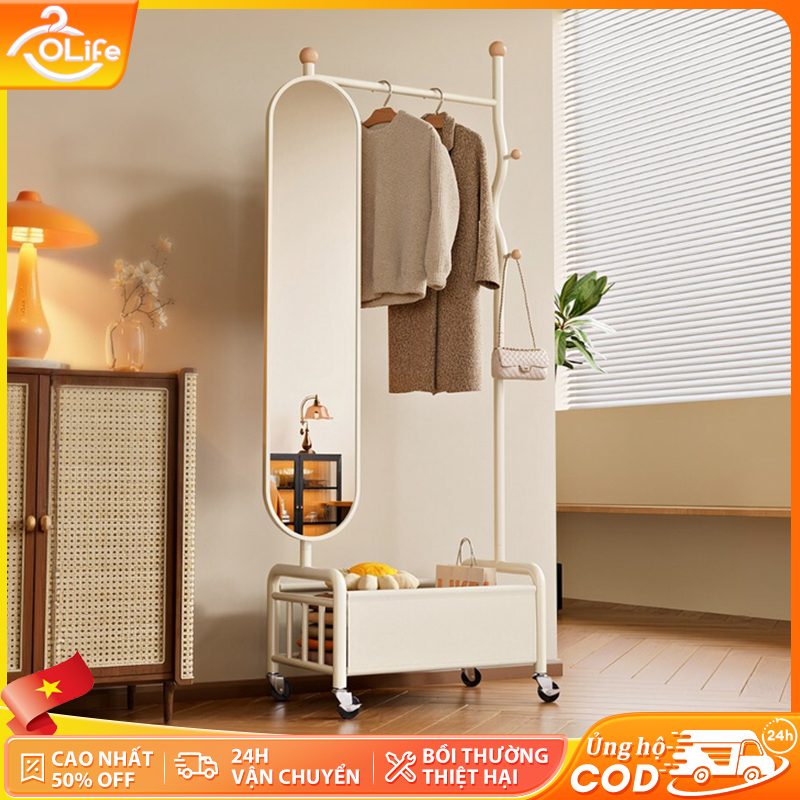 𝐎𝐥𝐢𝐟𝐞 Giá Treo Quần Áo Có Gương Cây Treo Quần Áo Trong Phòng Dung Lượng Lớn Và Thiết Kế Trang Nhã Giá Treo Đồ Đa Năng