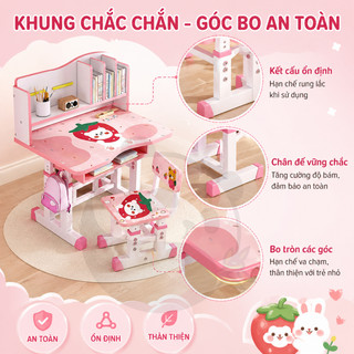 Bàn học cho bé Đa năng Chống gù cận Có thể điều chỉnh độ cao Chất liệu an toàn Sử dụng lâu dài