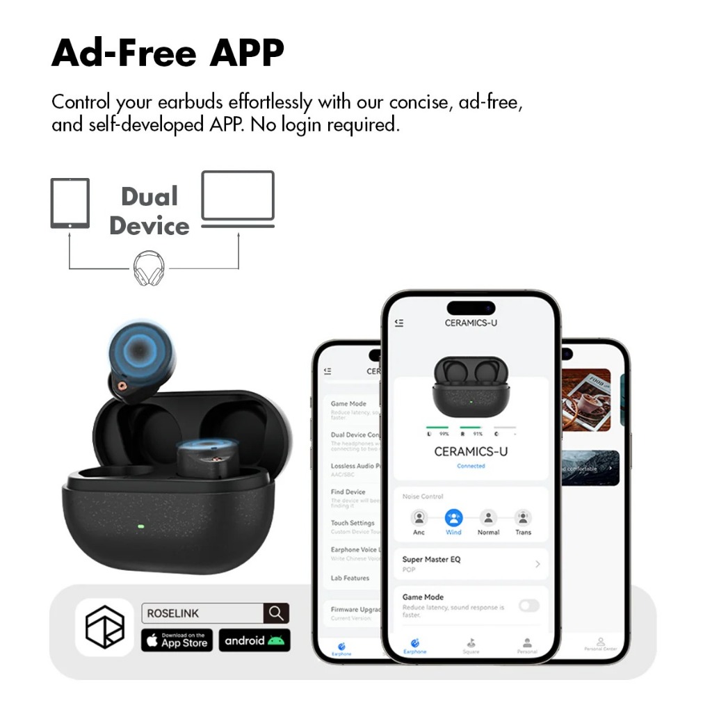 [NC] Tai Nghe Bluetooth ROSESELSA CERAMICS ULTRA | In Ear Bluetooth | NGHE TẠP | Có Mic | BigBuy360 - bigbuy360.vn
