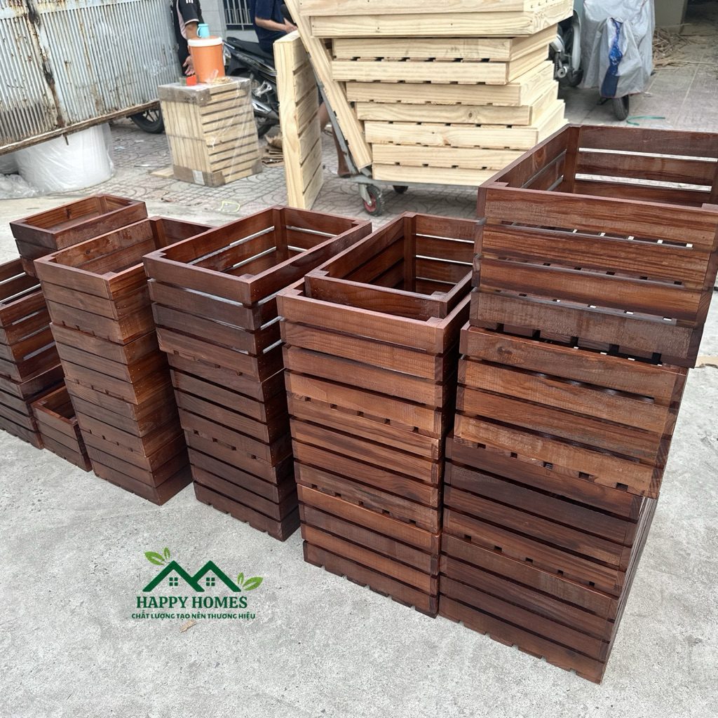 Thùng gỗ pallet đựng đồ, trang trí đa năng | BigBuy360 - bigbuy360.vn