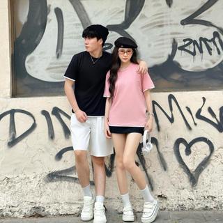 Áo Thun Nam Nữ FOXNINE Cổ Tròn Phối Viền Dáng Rộng Vải Cotton Co Giãn Oversized Contrast Tee