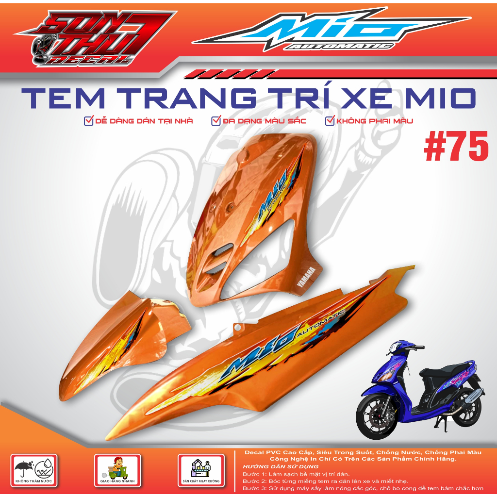 TEM XE MIO CLASSICO SPORT #75 (TEM 3 LỚP - SIÊU NÉT - SIÊU ĐẸP - SIÊU CUTE)