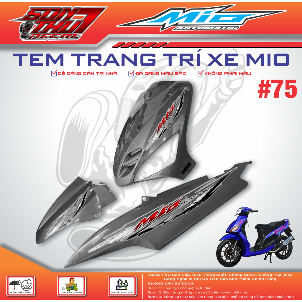 TEM XE MIO CLASSICO SPORT #75 (TEM 3 LỚP - SIÊU NÉT - SIÊU ĐẸP - SIÊU CUTE)