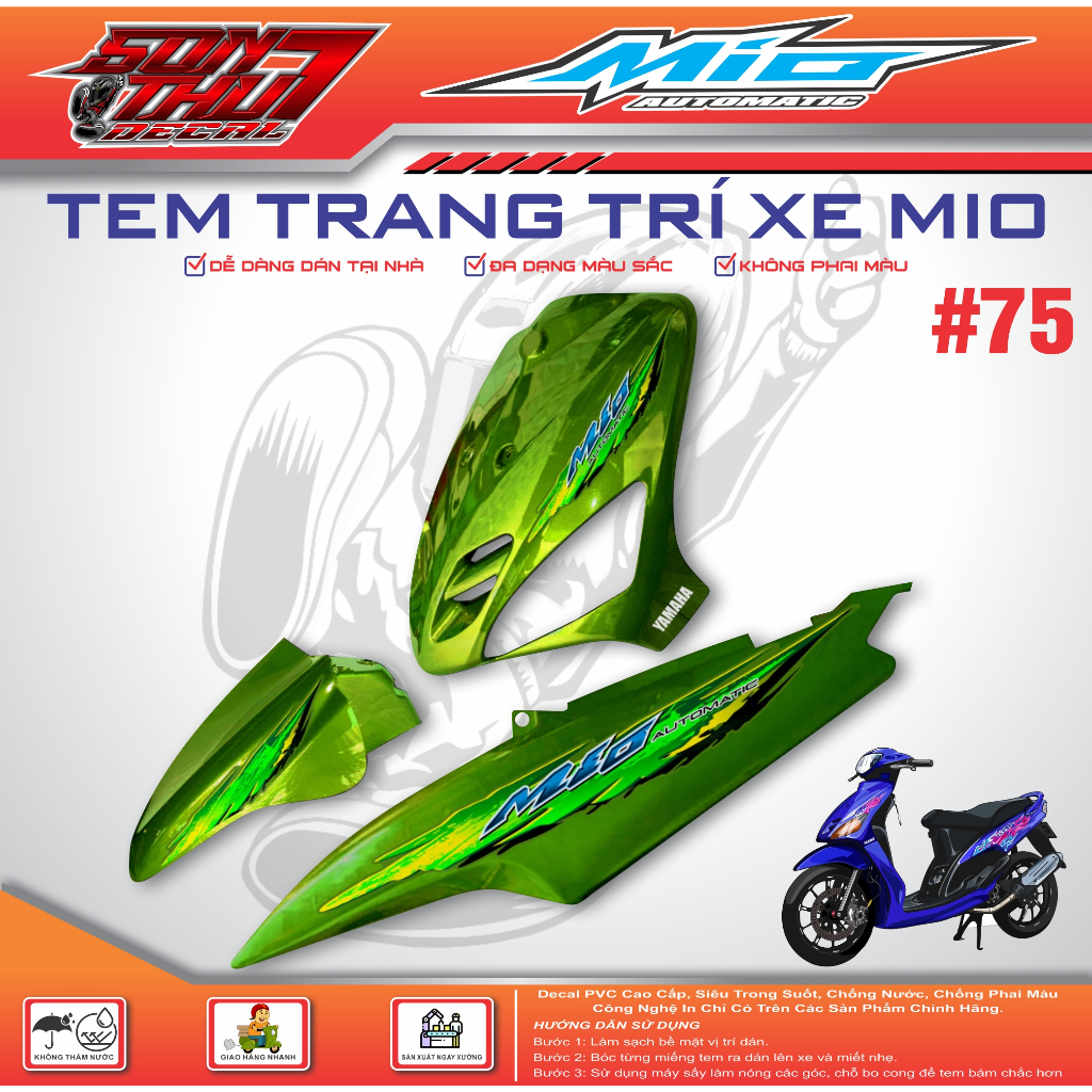 TEM XE MIO CLASSICO SPORT #75 (TEM 3 LỚP - SIÊU NÉT - SIÊU ĐẸP - SIÊU CUTE)