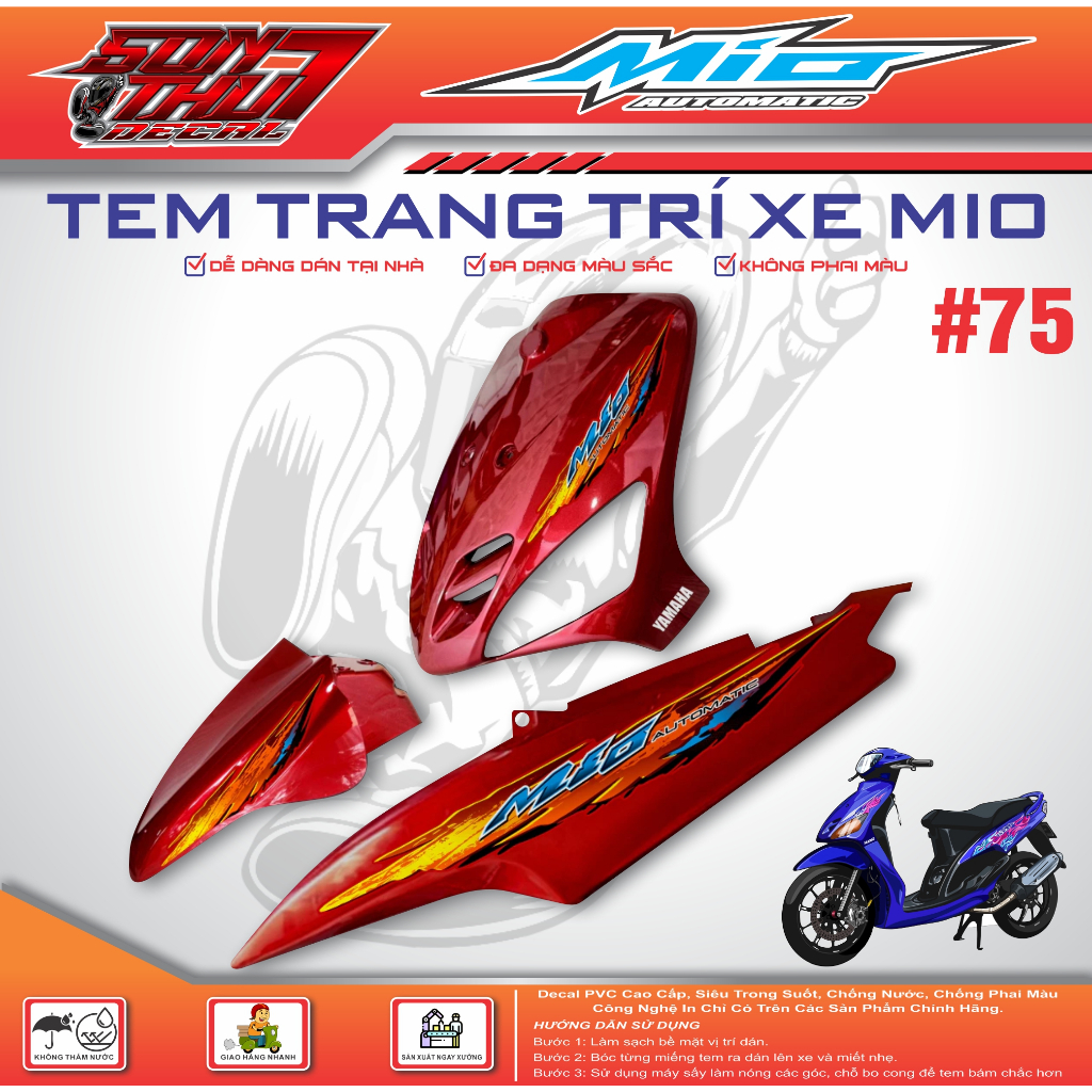 TEM XE MIO CLASSICO SPORT #75 (TEM 3 LỚP - SIÊU NÉT - SIÊU ĐẸP - SIÊU CUTE)