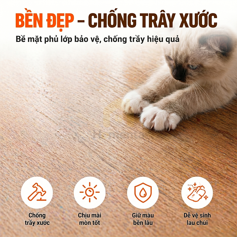 Sàn Nhựa Dán Sẵn Vân Gỗ 2mm Chống Nước, Chống Trơn Combo 36 Tấm (5m²) Dễ Thi Công Cho Phòng Khách, N