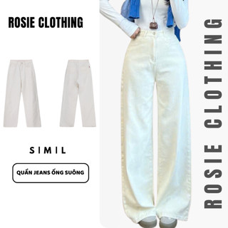 Quần Dài Jeans Nữ Ống Rộng Suông Trơn Basic Baggy Chất Vải Denim Bò Jean WQJ017